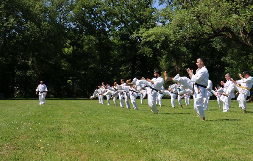 Entrainement dans le parc du Château 